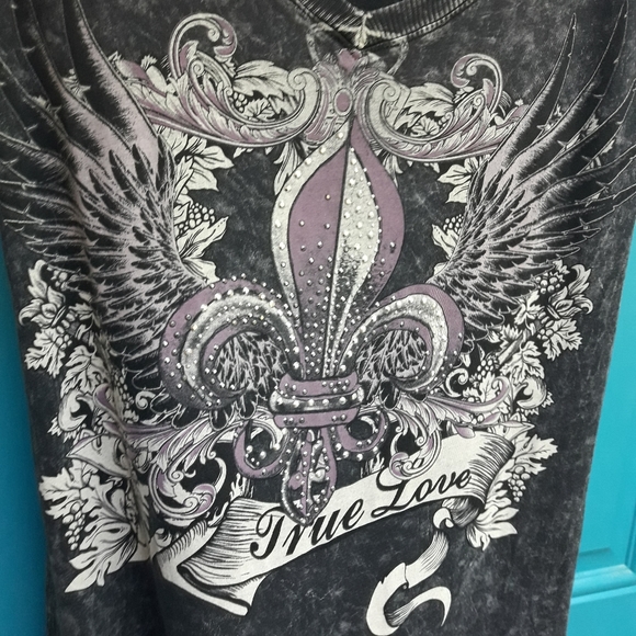 Grunge Biker Tshirt Metal Grommets Reverse Tie Die - Picture 16 of 17